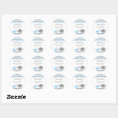 Stickers Baby shower éléphant | Blue Grey Chevron (Feuille)
