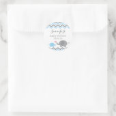 Stickers Baby shower éléphant | Blue Grey Chevron (Sac)