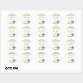 Stickers Baby shower éléphant Chevron gris jaune (Feuille)