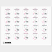 Stickers Baby shower éléphant | Chevron gris rose (Feuille)