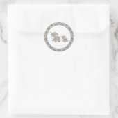 Stickers Baby shower éléphant - Lavande/Turquoise (Sac)