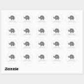 Stickers Baby shower Eléphant mignon (Feuille)