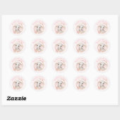Stickers Baby shower Eléphant Rose (Feuille)