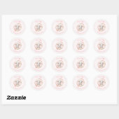 Stickers Baby shower Eléphant Rose fille mignonne (Feuille)