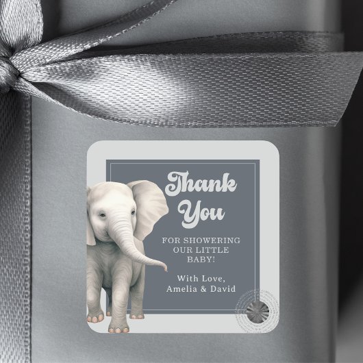 Stickers Baby shower éléphant Safari