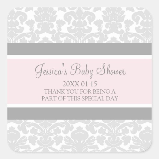 Stickers Baby shower en damas gris-roux Favoriser (Devant)
