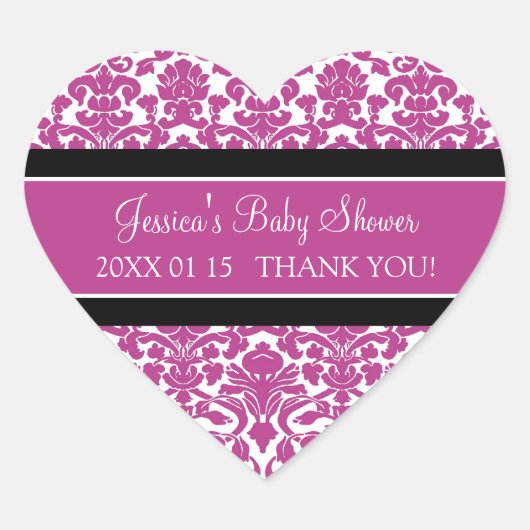 Stickers Baby shower en damas rose Favoriser (Devant)