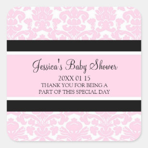 Stickers Baby shower en damas rose Favoriser