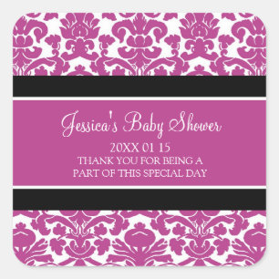 Stickers Baby shower en damas rose Favoriser