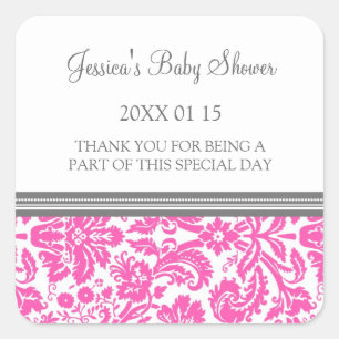 Stickers Baby shower en damas rose Favoriser