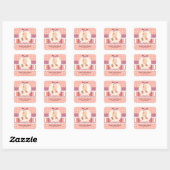Stickers Baby shower Étiquette points & rayures (Feuille)