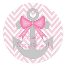 Stickers Baby shower fille Ancres