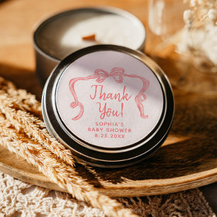 Stickers Baby shower Fille Bow Tirée À La Main