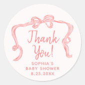 Stickers Baby shower Fille Bow Tirée À La Main (Devant)