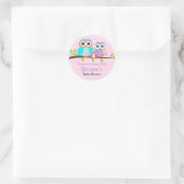 Stickers Baby shower fille de chouette (Sac)