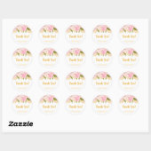 Stickers Baby shower Fille, Rose Et Or (Feuille)