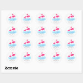 Stickers Baby shower Flamant rose rose (Feuille)
