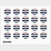 Stickers Baby shower floral bleu marine (Feuille)