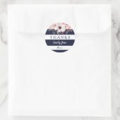 Stickers Baby shower floral bleu marine (Sac)