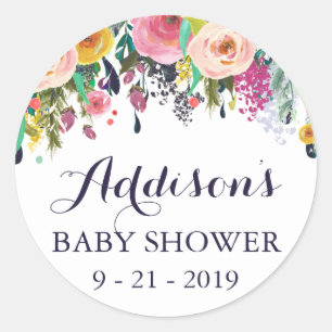 Stickers Baby shower floral Étiquettes