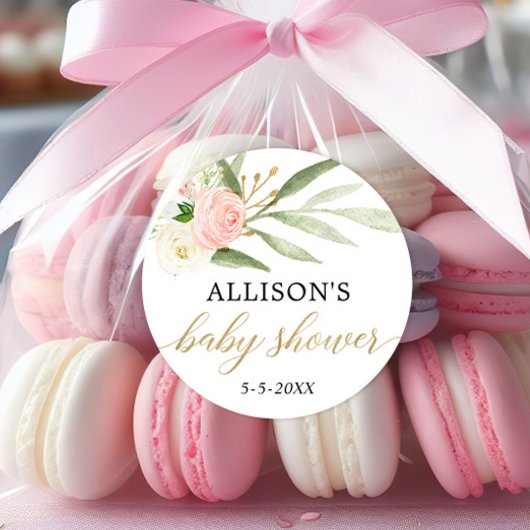 stickers baby shower floral or rose vif