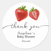 Stickers Baby shower Fraises sucrées (Devant)