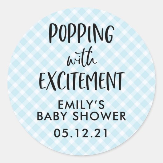 Stickers Baby shower garçon Favoriser, Popcorn (Devant)