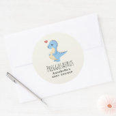 Stickers Baby shower garçon Preggosaurus Cute Dino (Enveloppe)
