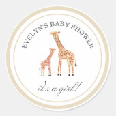 Stickers Baby shower Giraffe (Devant)