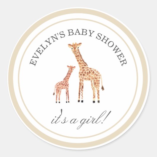 Stickers Baby shower Giraffe (Devant)