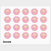 Stickers baby shower Girl rose parapluie (Feuille)