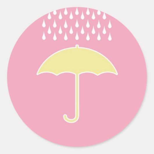 Stickers baby shower Girl rose parapluie (Devant)