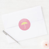 Stickers baby shower Girl rose parapluie (Enveloppe)