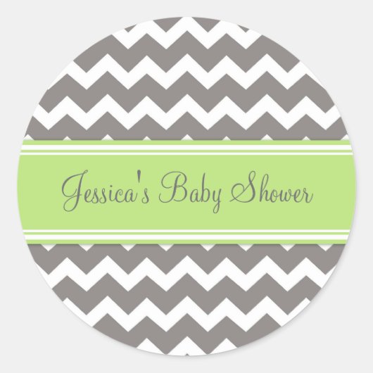 Stickers Baby shower Green Grey Favoriser les  (Devant)