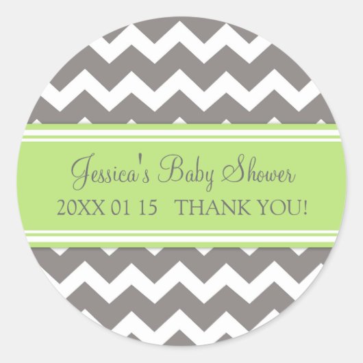 Stickers Baby shower Green Grey Favoriser les  (Devant)