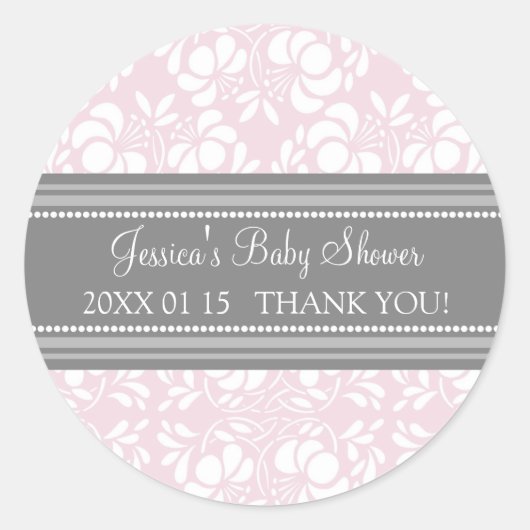 Stickers Baby shower gris-blanc Damas Favoriser (Devant)