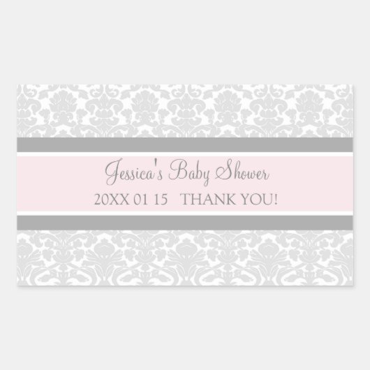 Stickers Baby shower gris-blanc Damas Favoriser (Devant)