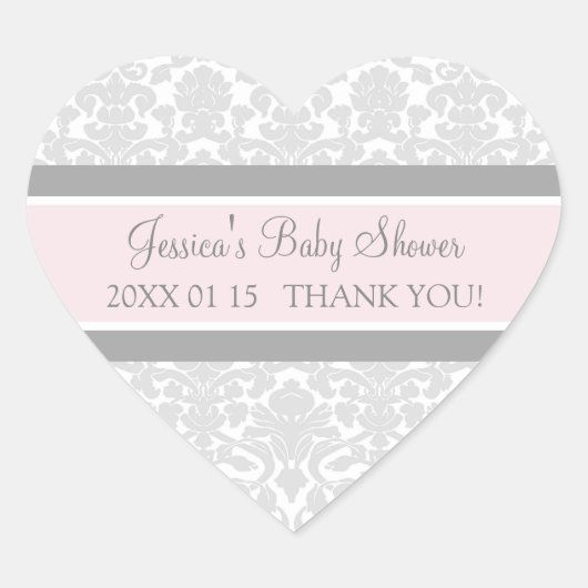 Stickers Baby shower gris-blanc Damas Favoriser (Devant)