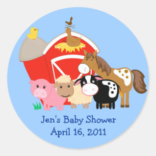 Stickers Baby shower JARDIN BARN ou Favoriser Anni