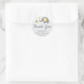 Stickers Baby shower Jaune Elephant Thème Cercle (Sac)