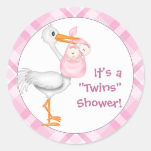Stickers Baby shower jumeaux