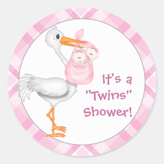 Stickers Baby shower jumeaux (Devant)