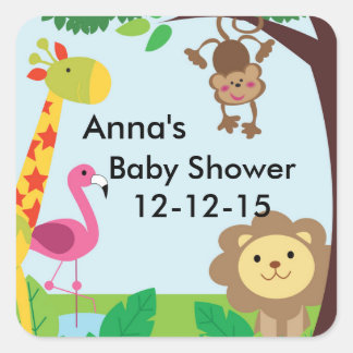 stickers baby shower Jungle Safari zoo