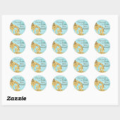 Stickers Baby shower Jungle, Twins - Blue (Feuille)