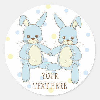 Stickers Baby shower lapins lapins jumeaux