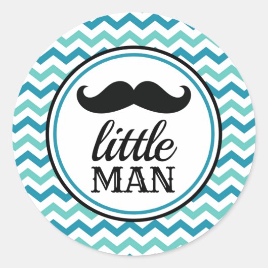 Stickers Baby shower Little Man Mustache - LM (Devant)