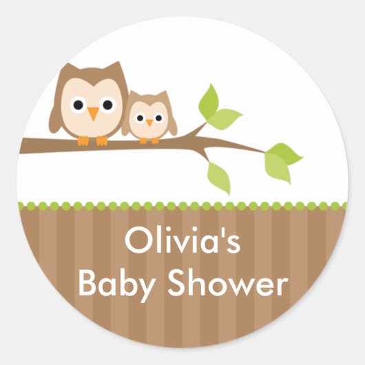 Stickers Baby shower Maman et Baby Owl (Devant)