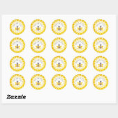Stickers baby shower Merci abeille (Feuille)