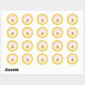 Stickers baby shower Merci abeille (Feuille)