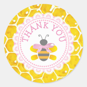 Stickers baby shower Merci abeille